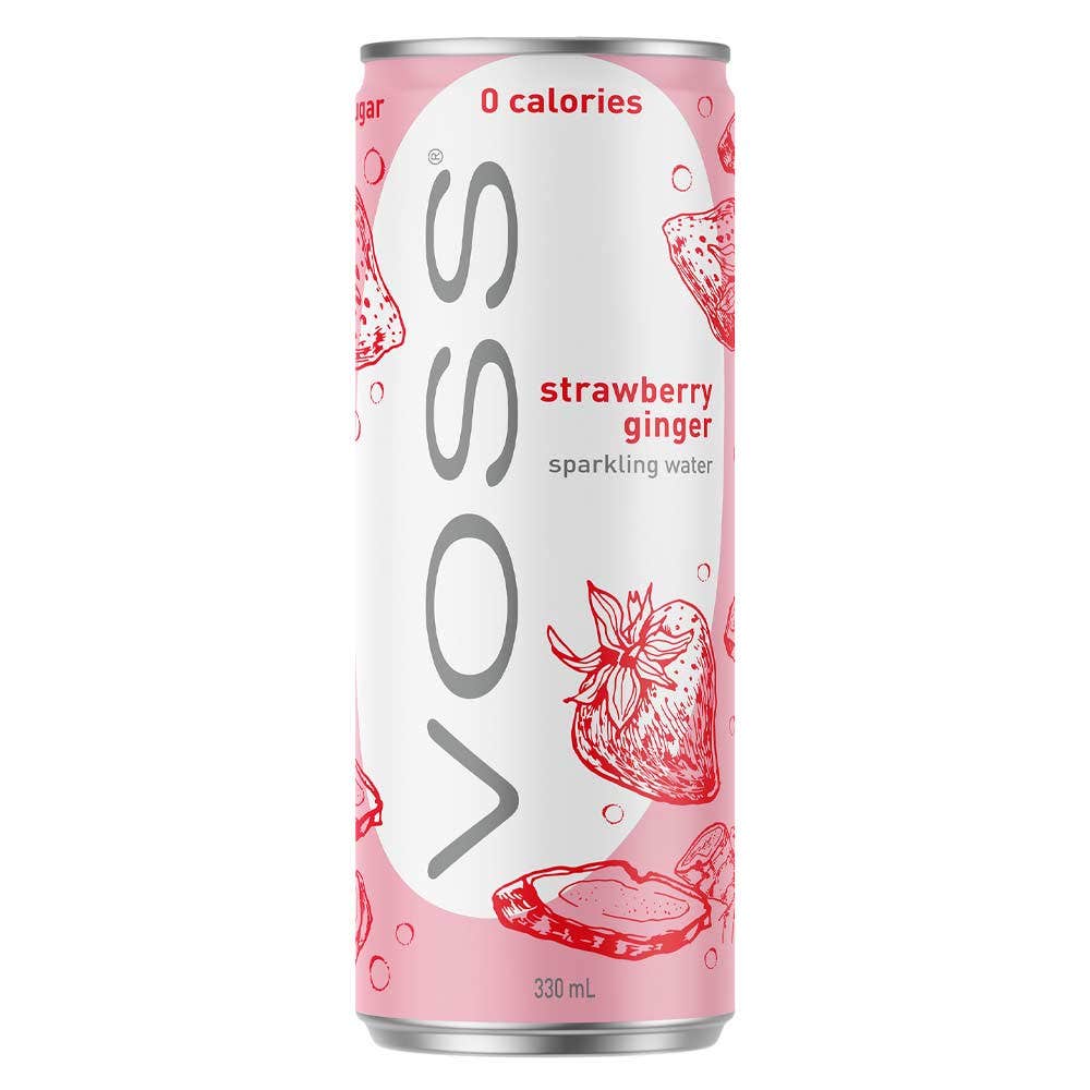 Voss Strawberry Ginger Cans 10 x 330ml