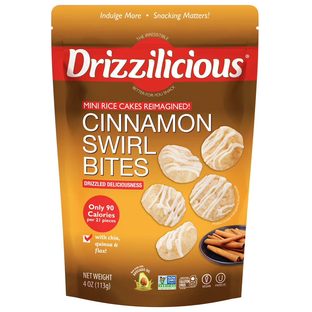 Drizzilicious Mini Rice Cakes, Cinnamon flavour, 113g - gluten-free, dairy-free and Kosher.