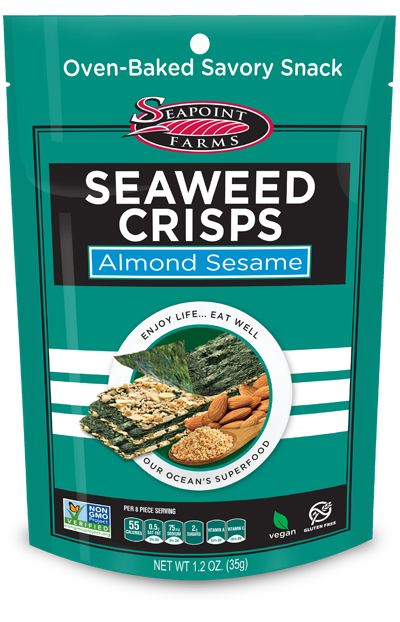 Seapoint Seaweed Crisps Almond Sesame 12 x 35g