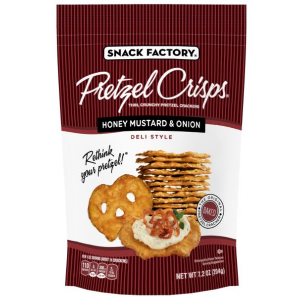 Snyders Pretzel Crisp LARGE Honey Mustard & Onion 12 x 204g