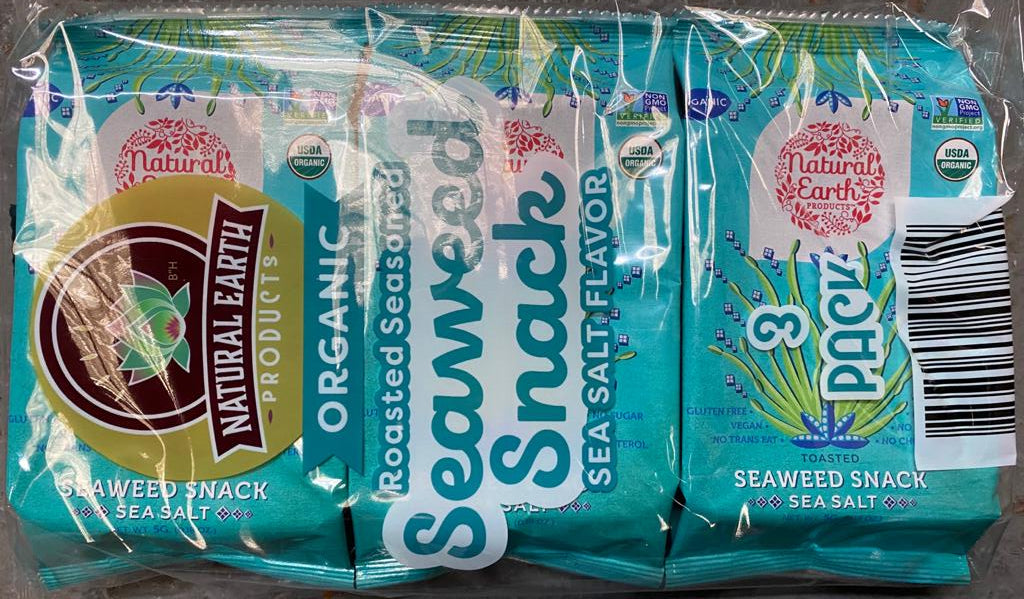 Natural Earth Products Seaweed Snack Sea Salt 12 x 3 x 5g