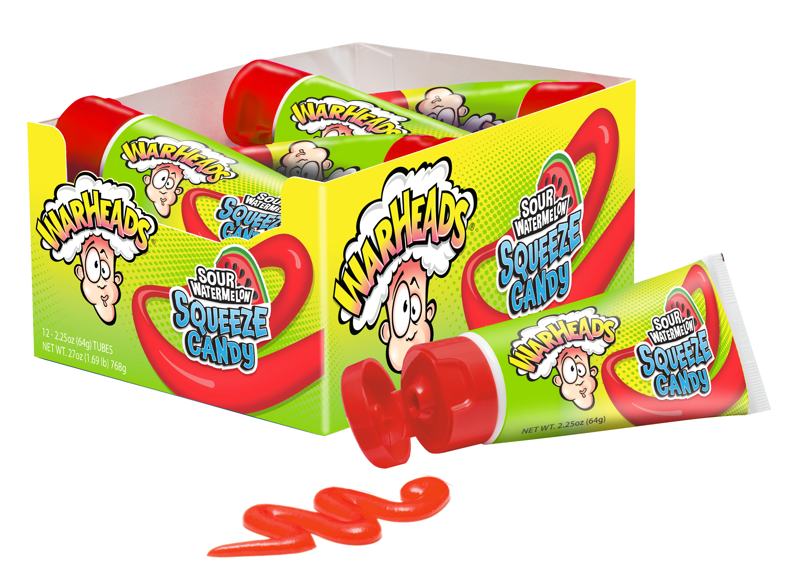 Warheads Squeeze Candy Tube Sour Watermelon NK 12 x 64g (2.25oz)