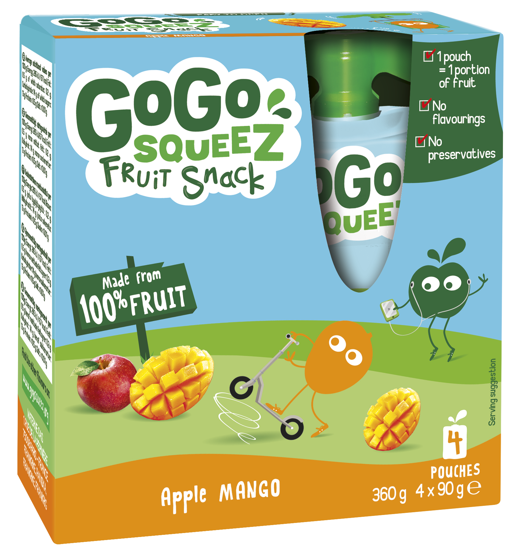 GoGo SqueeZ Mango 5 x 4 x 90g