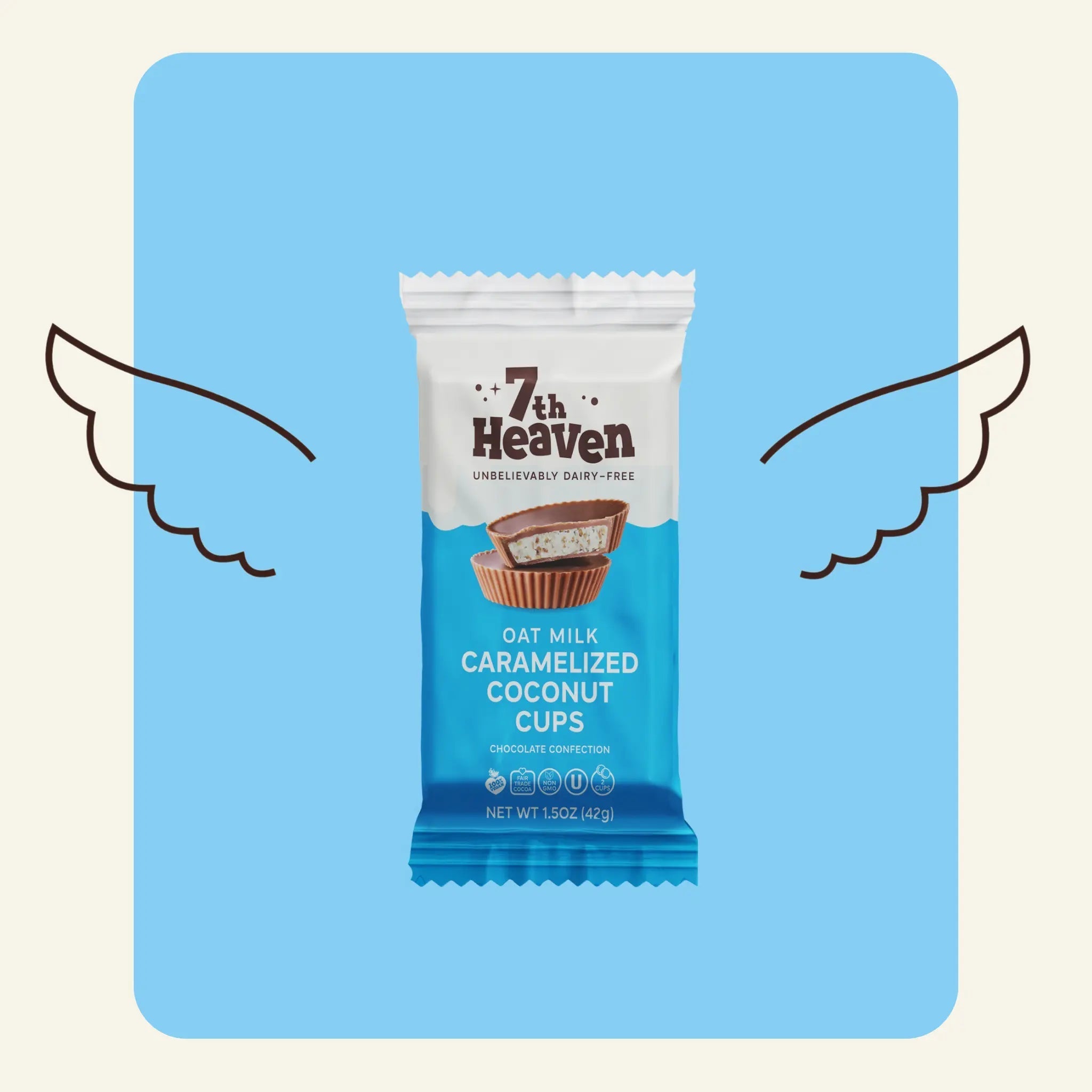 7th Heaven Coconut Cream Cups Oat Milk Chocolate 12 x 42g