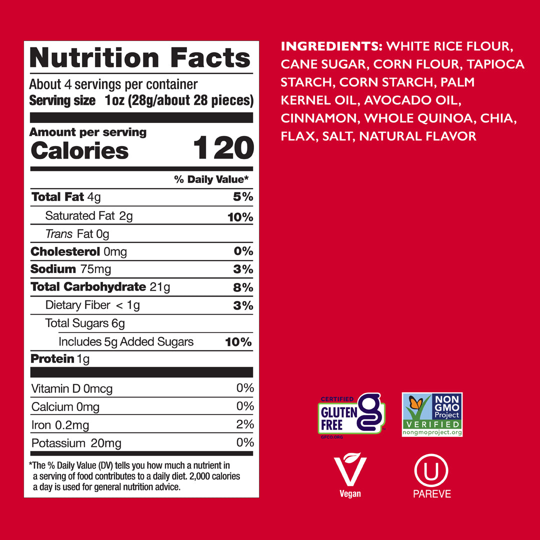 Drizzilicious Cinnamon Mini Rice Cakes, a low-calorie snack ready straight from the bag.