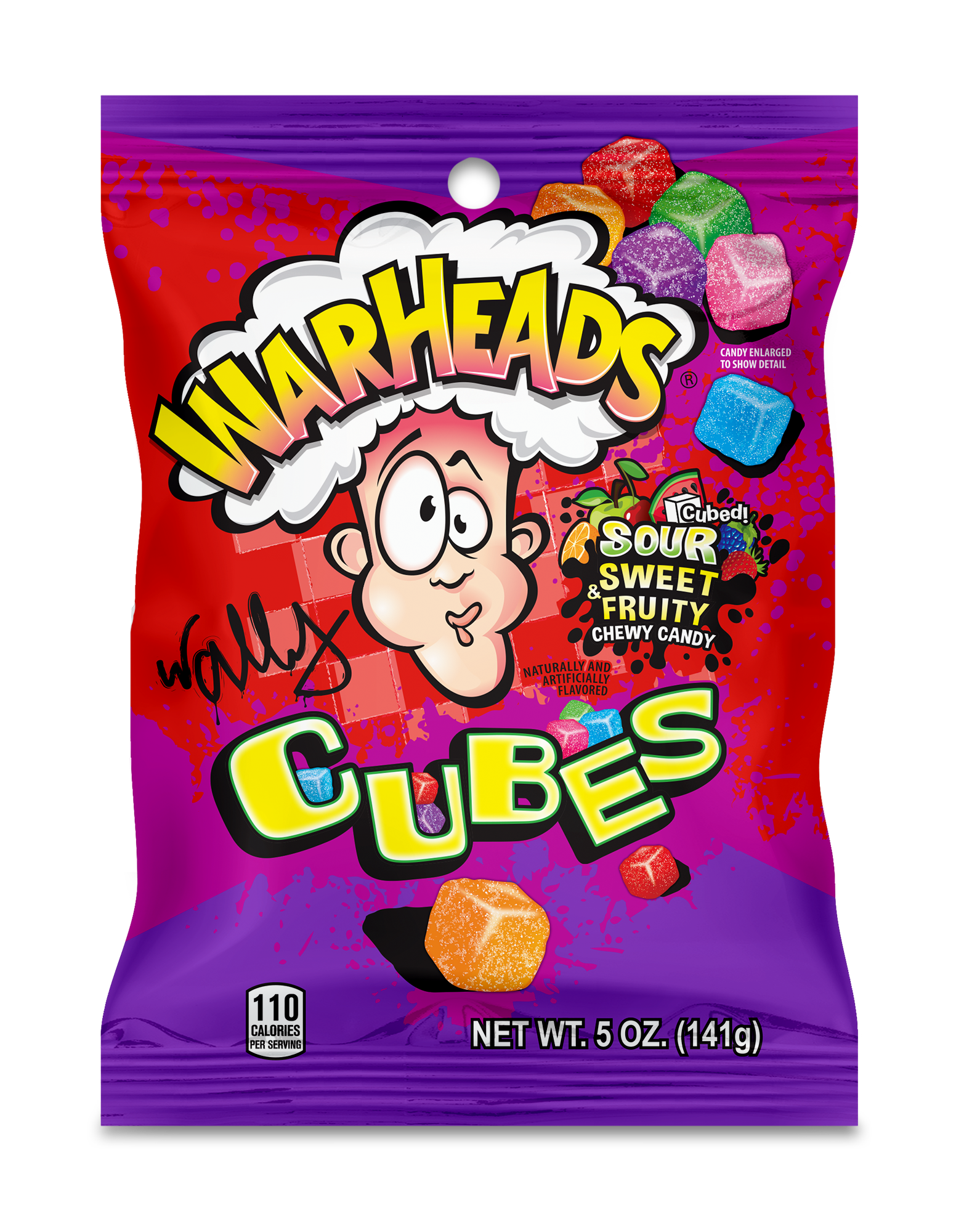 Warheads Sour Chewy Cubes Peg Bag NK 12 x 141g (5oz)
