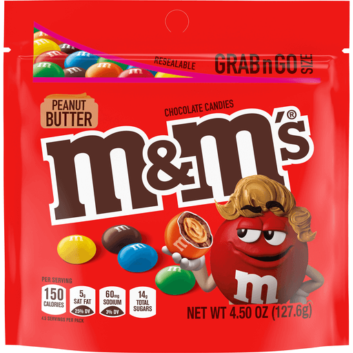 M&M Peanut Butter Grab N Go Bag 8 x 127.6g (4.5oz)