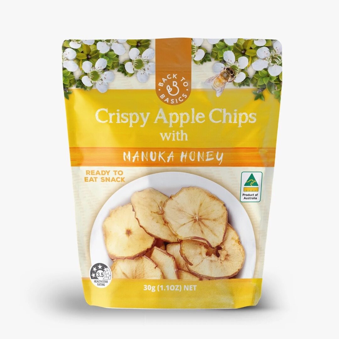 Back to Basics Crispy Apple Slices with Manuka Honey 10 x 30g