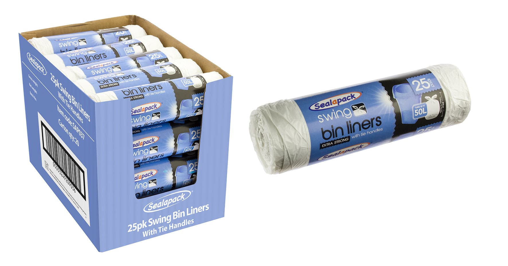 151 Swing Bin Liners W Tie Handles (Frag Free) 25Pk 20 x 200