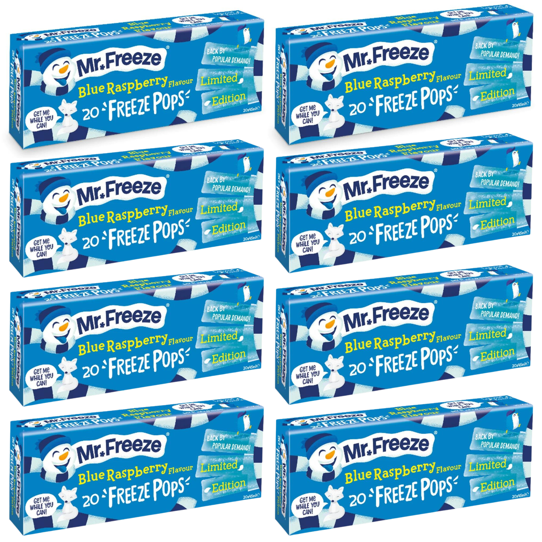 Mr Freeze Ice Pops - Blue Raspberry - 20 ice lollies x 45ml