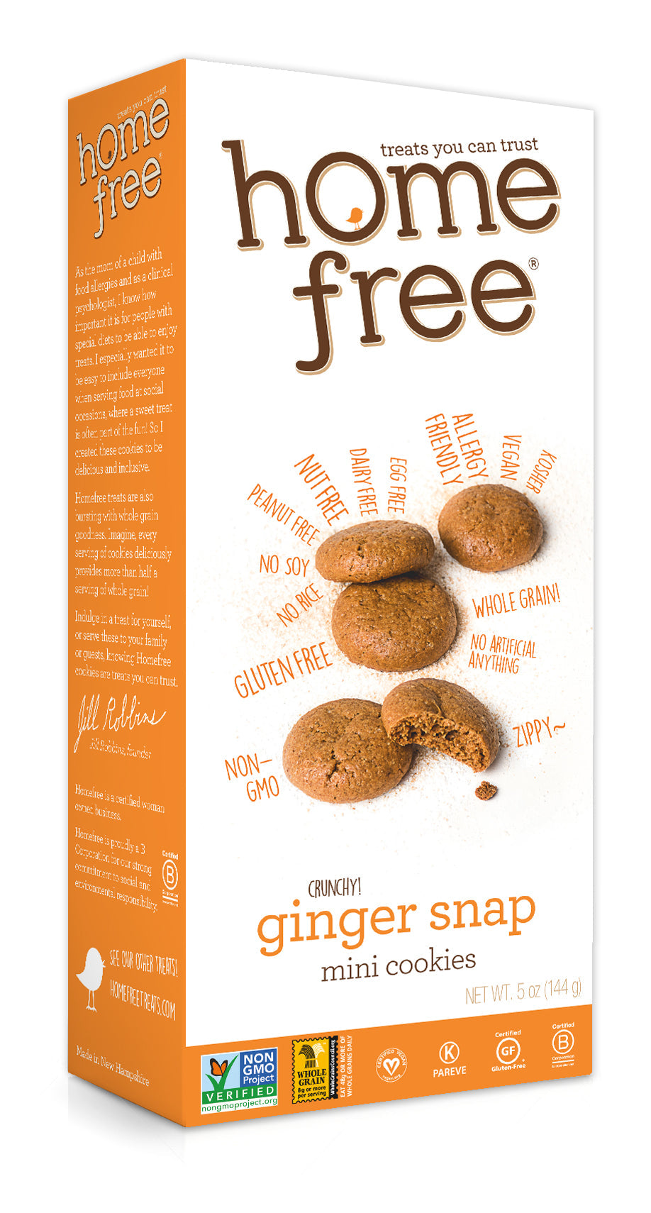 HomeFree GF Cookie BOX Ginger Snap 6 x 144g