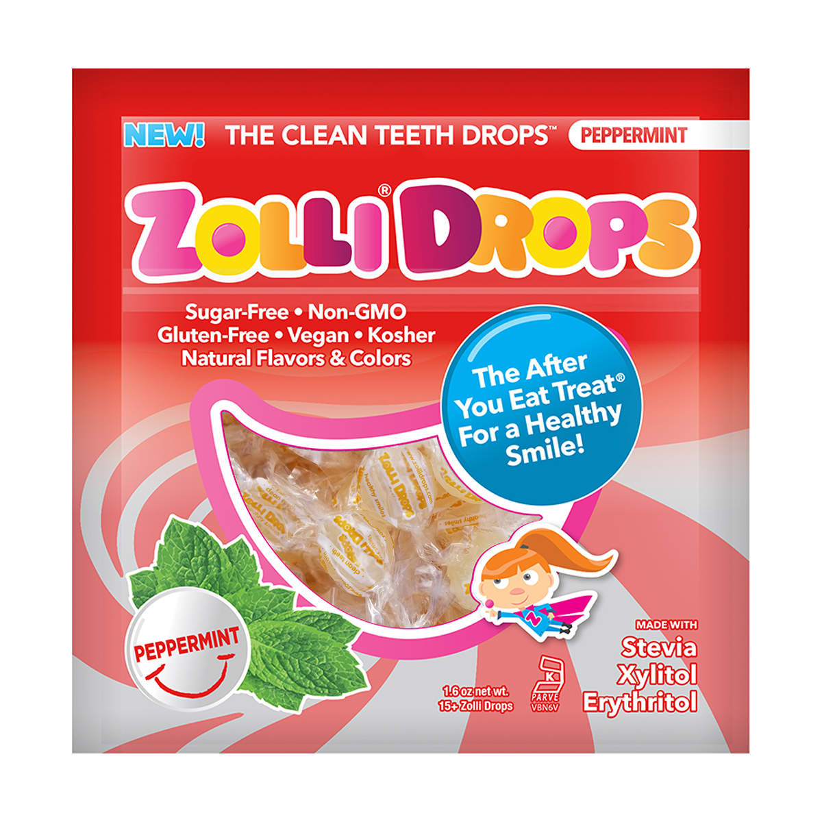 Zollipops Drops Peppermint 24 x 45g (1.6oz)