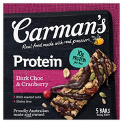 Carmans Dark Choc Cranberry Protein Bar 5 pack Dairy 6 x 200g