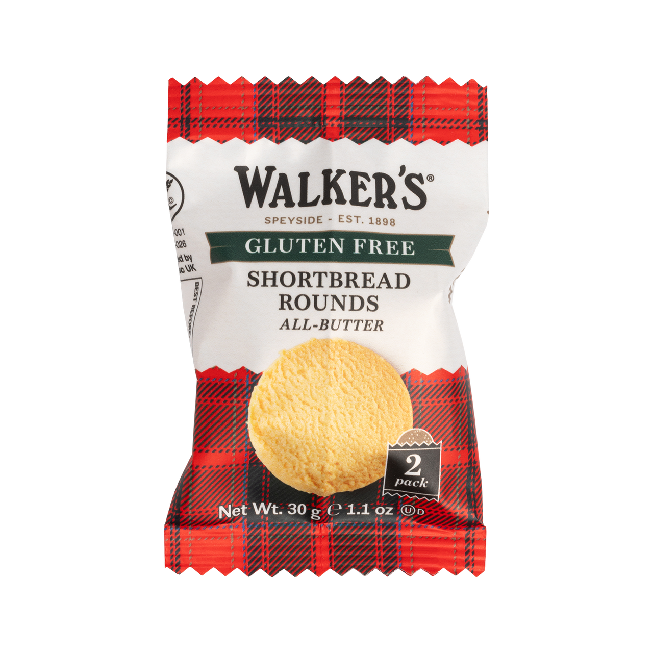 Walkers Gluten Free Shortbread Rounds 60 x 30g