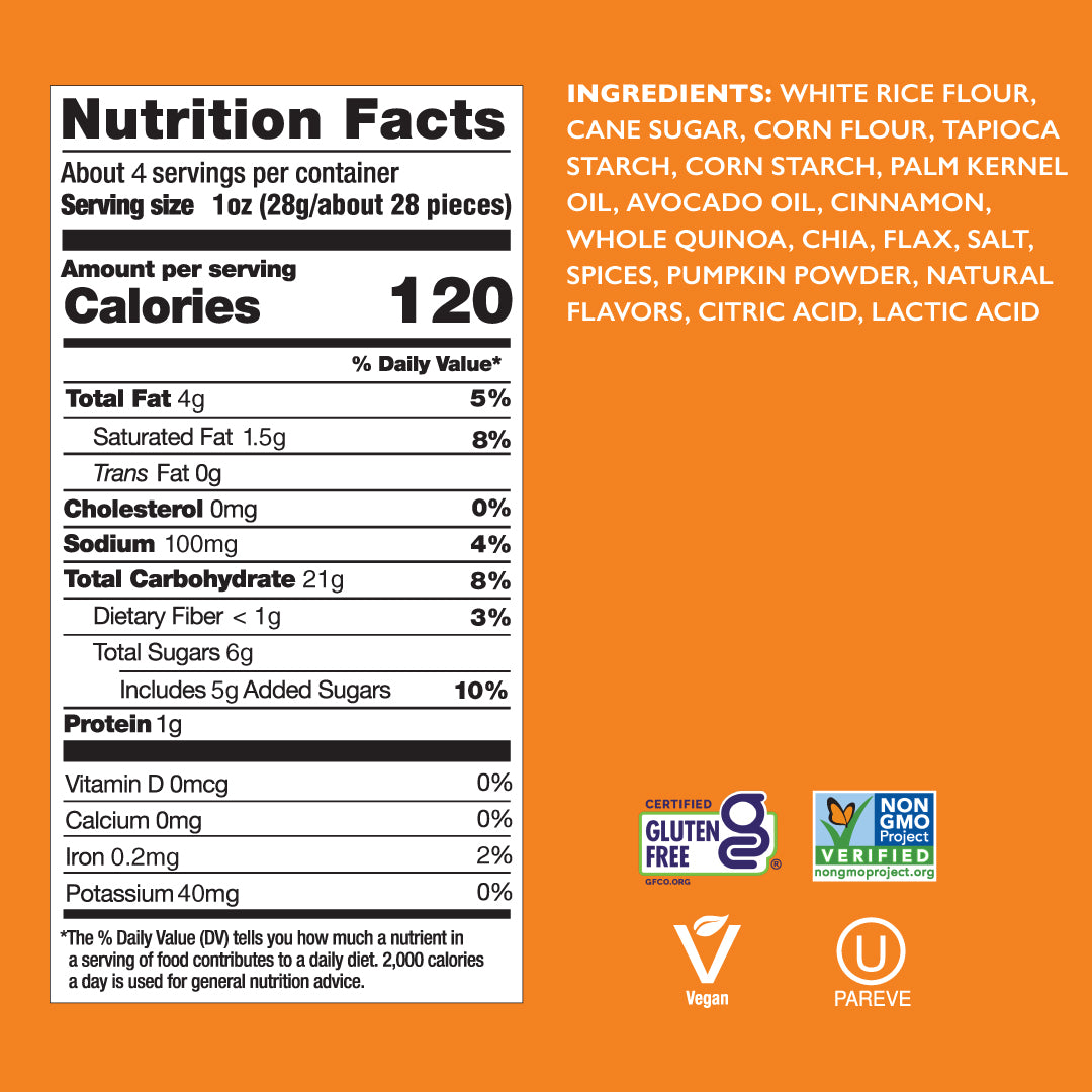Drizzilicious Pumpkin Spice Mini Rice Cakes, a low-calorie snack ready straight from the bag.