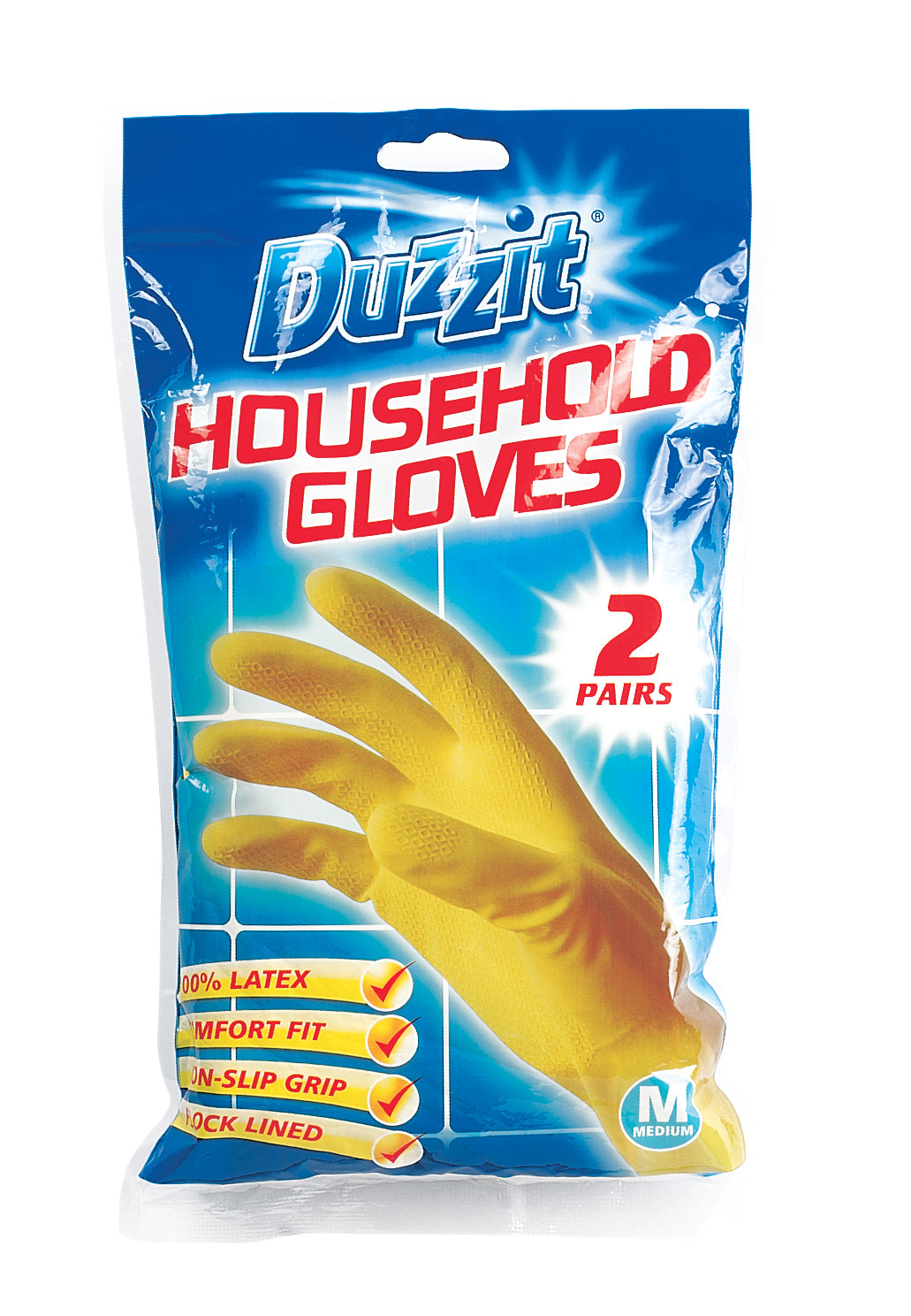 151 Duzzit Household Gloves 2Pk Medium 48 x 48