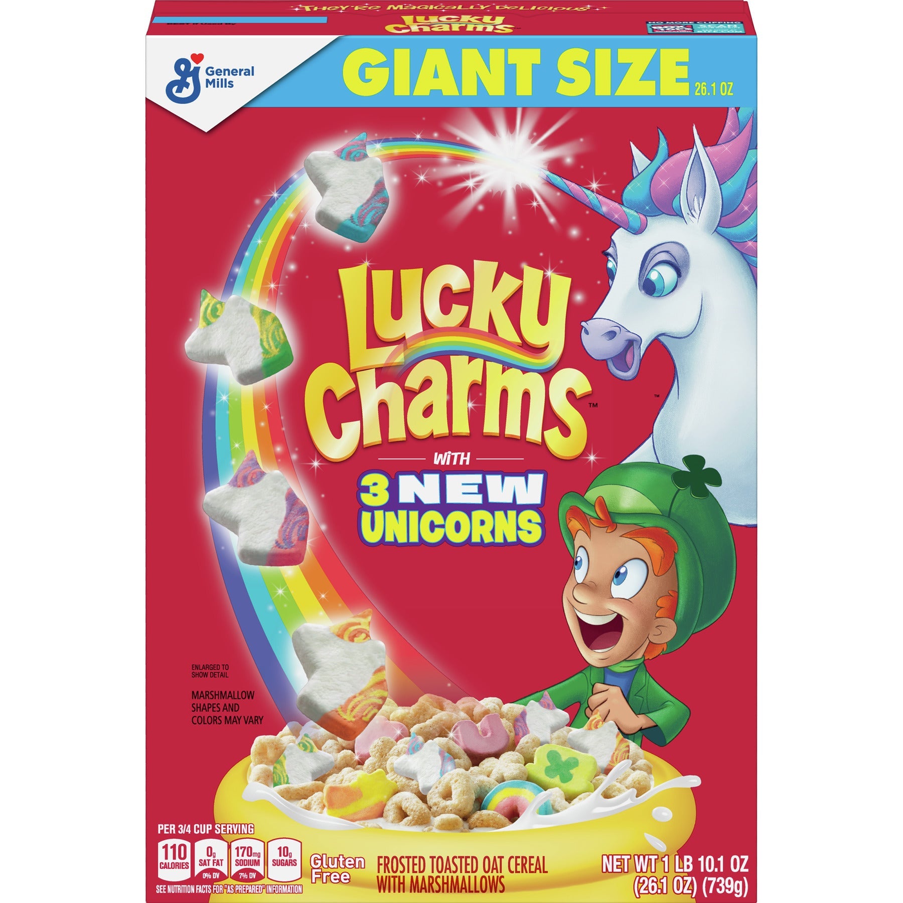 General Mills Lucky Charms Cereal 10 x 739g (26.1oz) NK