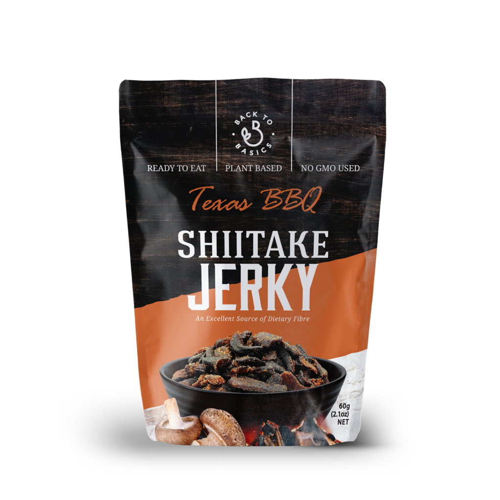 Back To Basics Vegan Mushroom Jerky Texas BBQ  12 x 60g
