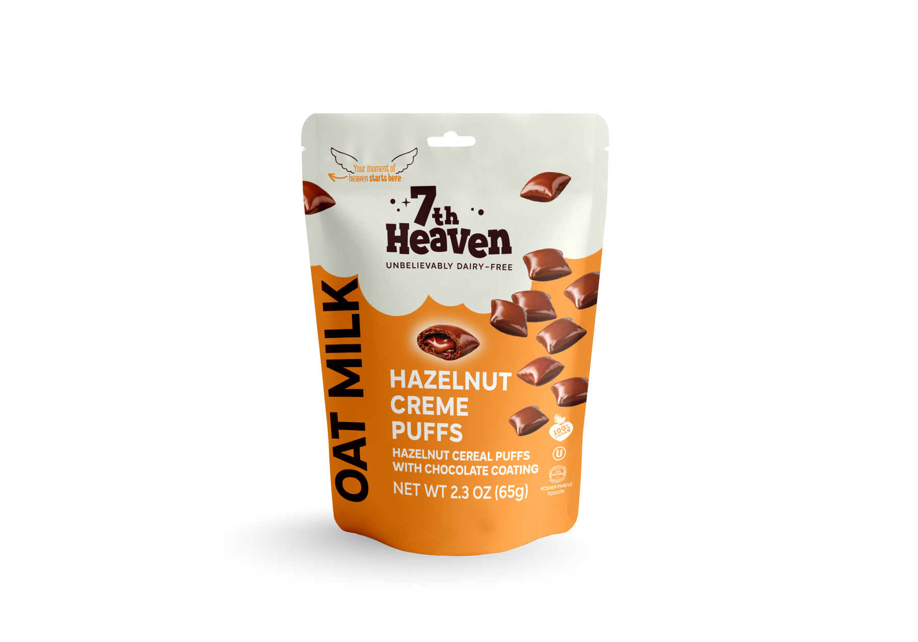 7th Heaven Hazelnut Creme Puff Bites, case of 10