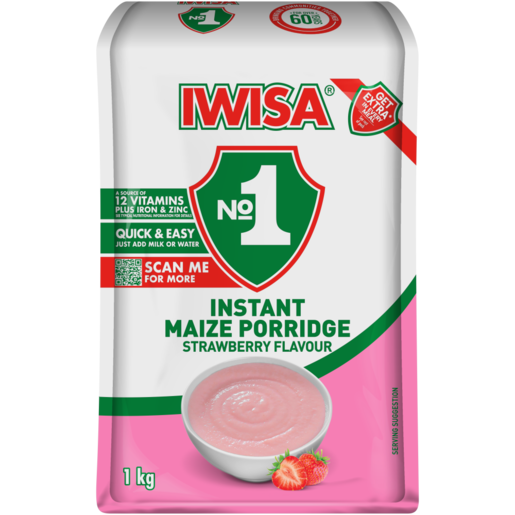 Iwisa Instant Porridge Strawberry 10 x 1kg