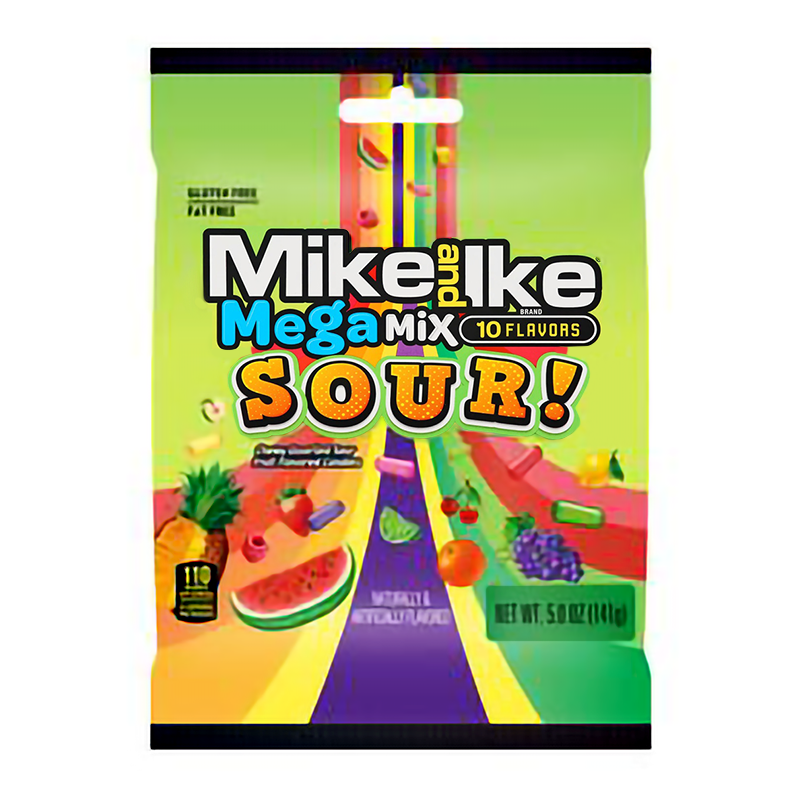 Mike & Ike  Mega Mix Sour Peg Bag 5oz 12 x 141g