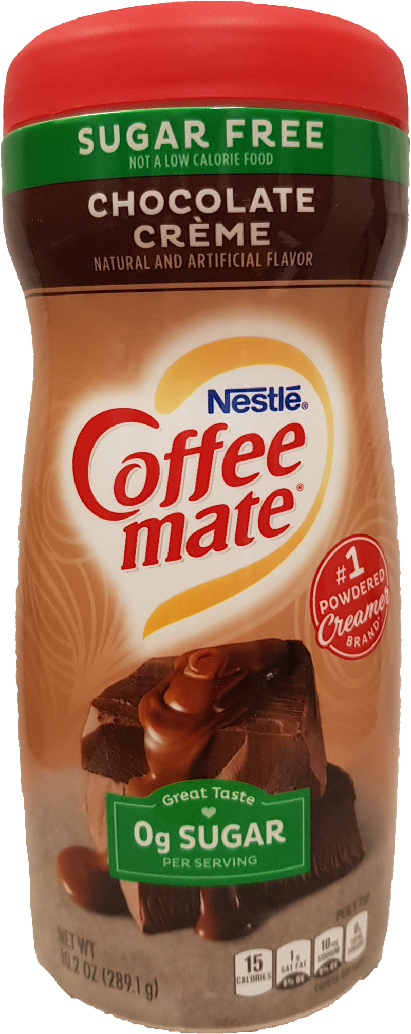 Coffee Mate Powder Sugar Free Creamy Chocolate 6 x 289.1g (10.2oz)