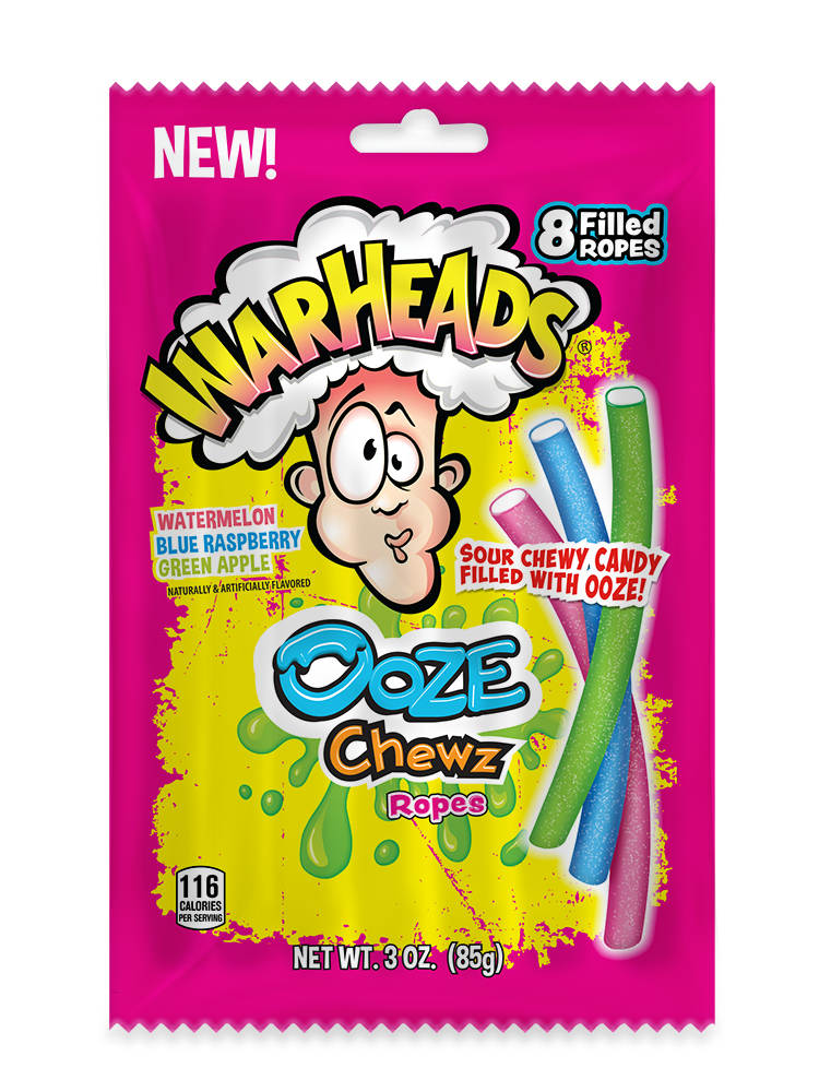 Warheads Ooze Chewz Ropes Peg Bag NK 12 x 85g (3oz)