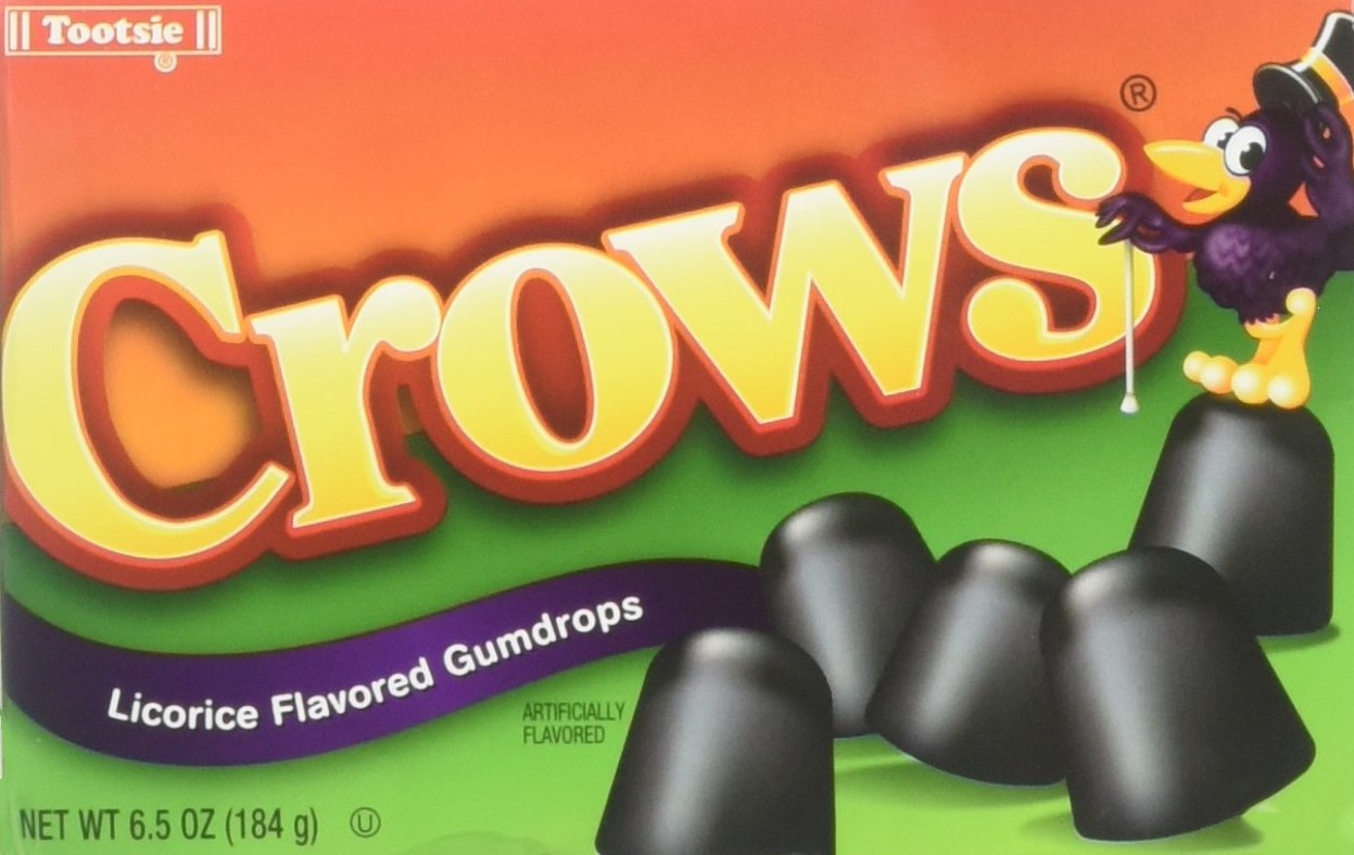 Tootsie Roll Crows Licorice Flavoured Gumdrops 12 x 184g (6.5oz)