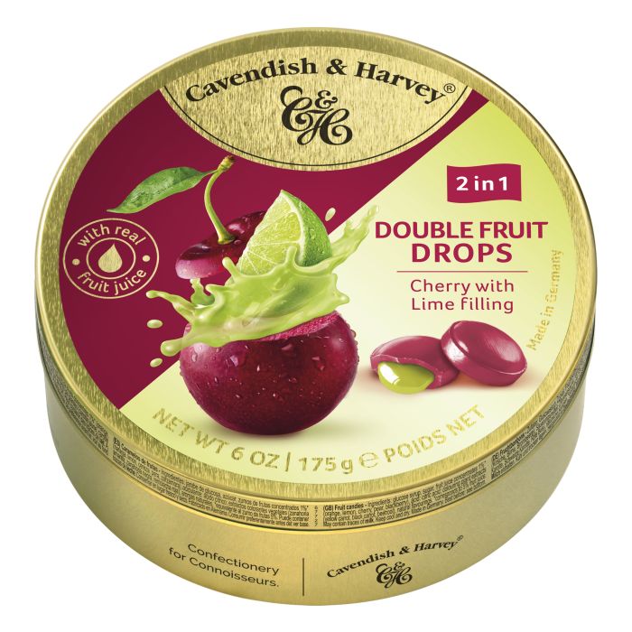 Cavendish & Harvey DROPS Duo Fruit Cherry filled Lime NK 9 x 175g