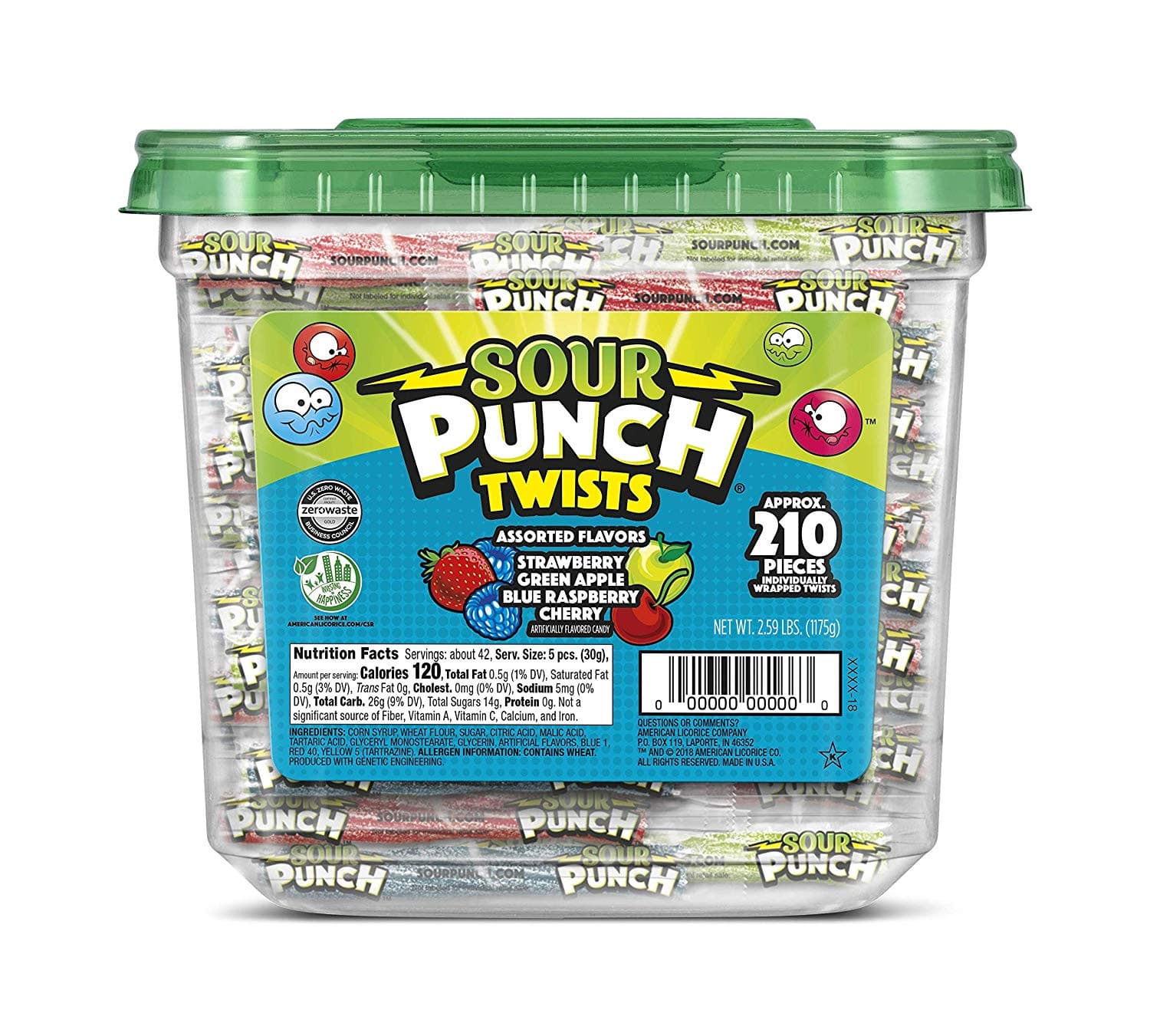 American Licorice Sour punch Twist 210 x 6g