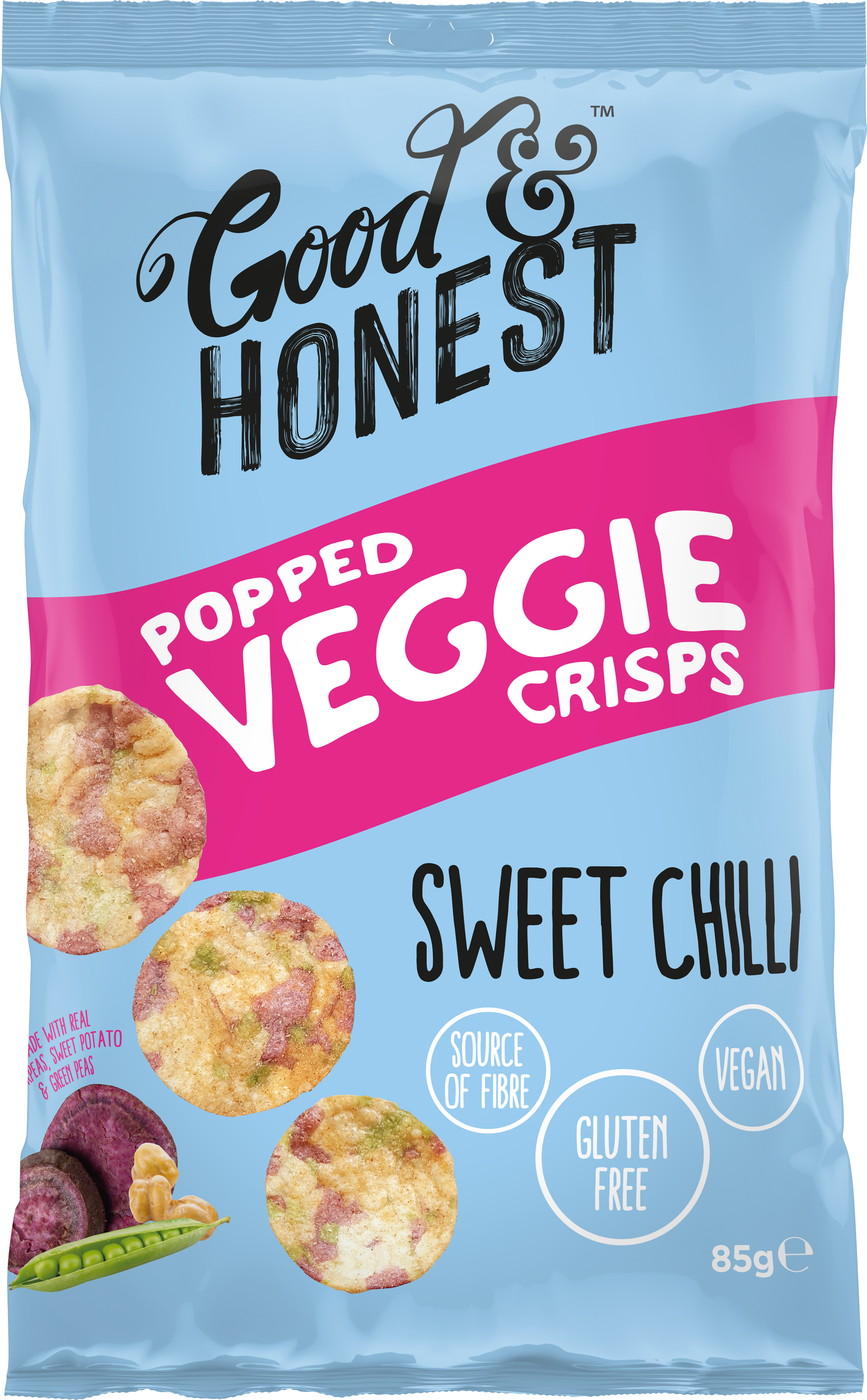 Good & Honest Chips Veggie Chickpea, Sweet Potato & Pea Salt Sweet Chilli 8 x 85g