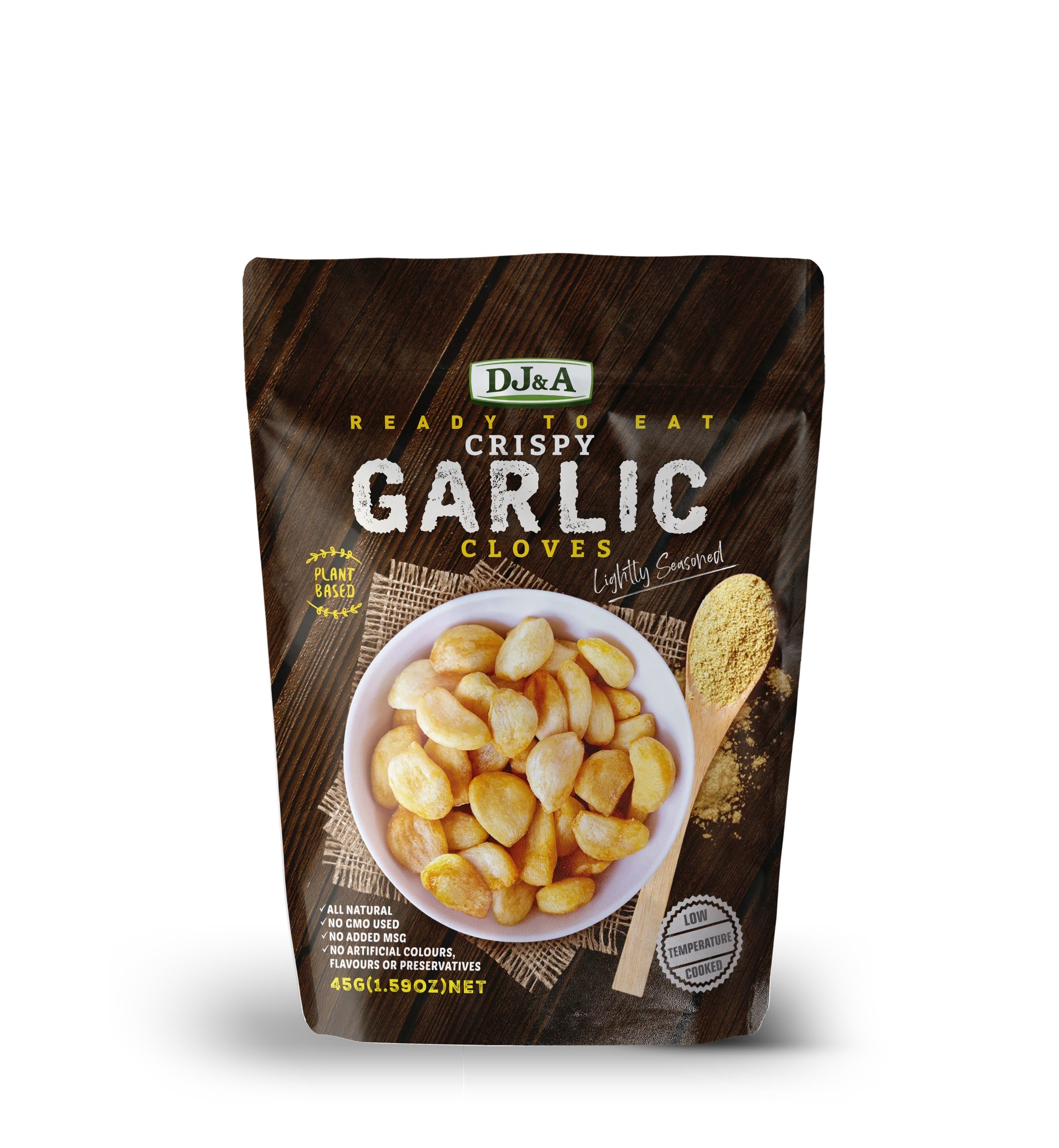 DJ&A crispy garlic cloves 45g crunchy garlic snack pack