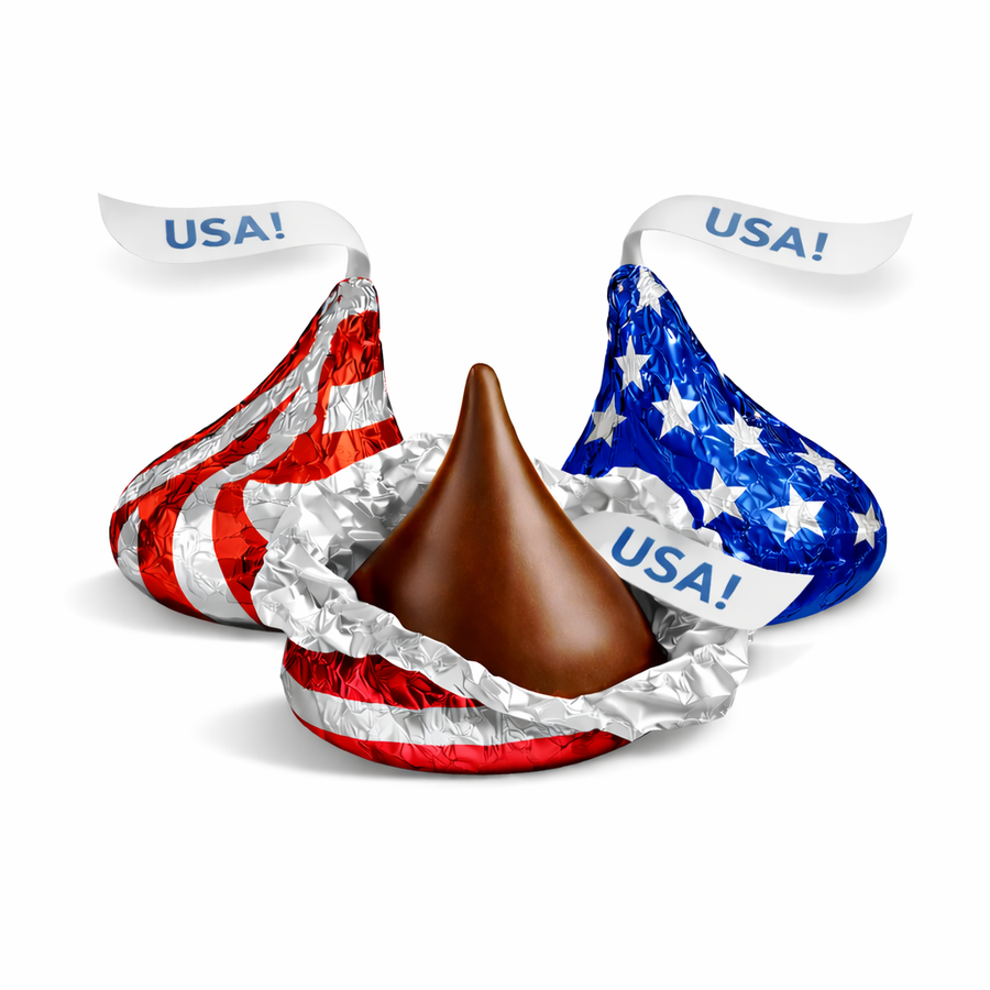 BULK Hershey's Kisses Milk Chocolate – Patriotic Foils 1kg