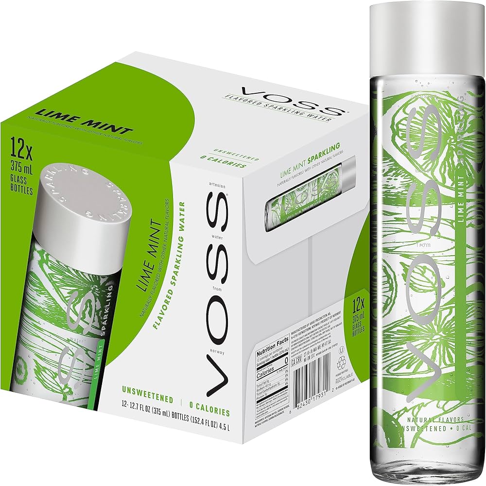 Voss Lime Mint Glass 12 x 375ml