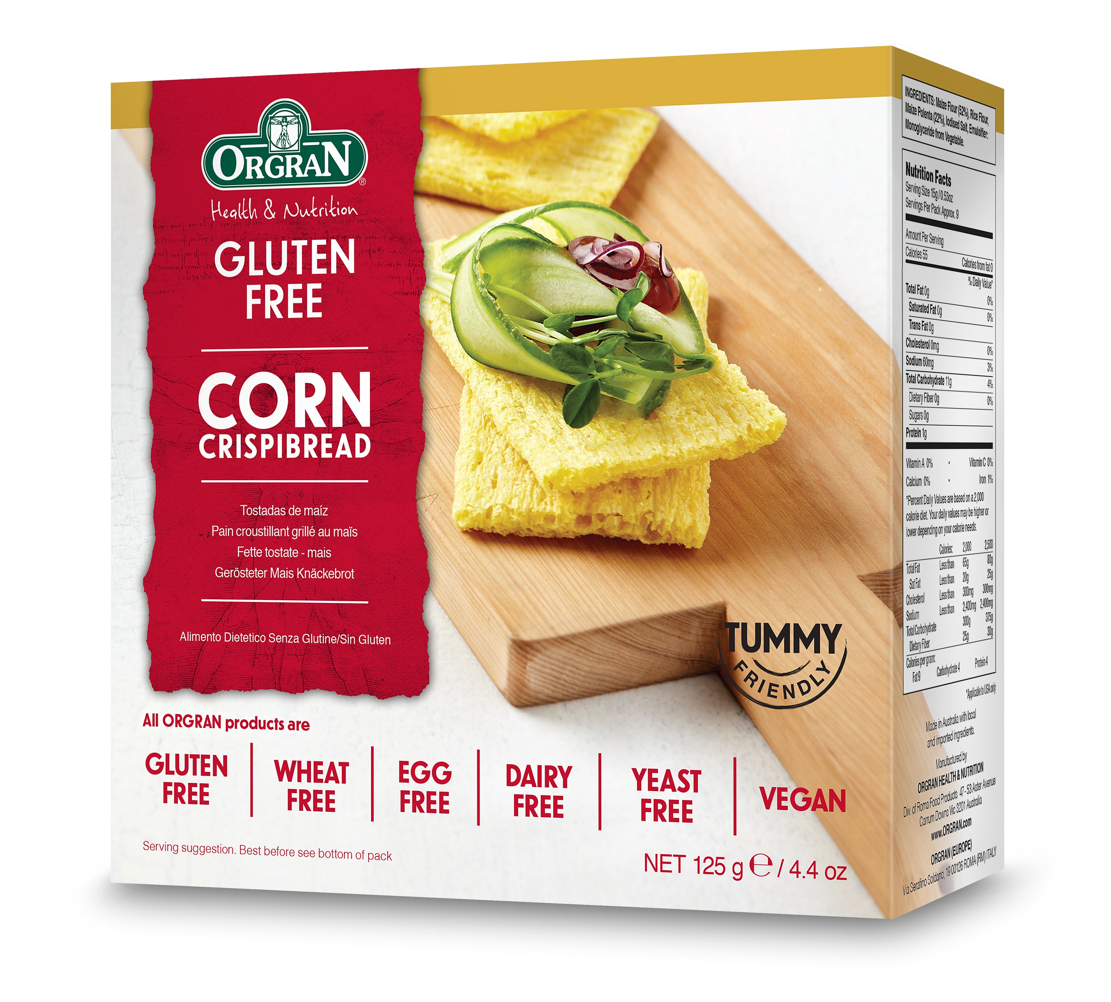 Orgran Crispbread Toasted Corn 6 x 125g