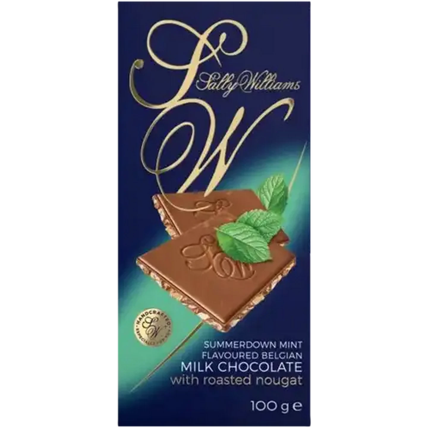 Sally Williams  Mint Flavoured Belgian Milk Chocolate With Roasted Nougat  12 x 100g