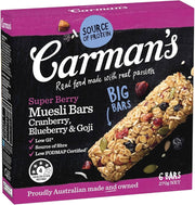 Carmans Super Berry Muesli Bar 6 pack 6 x 270g