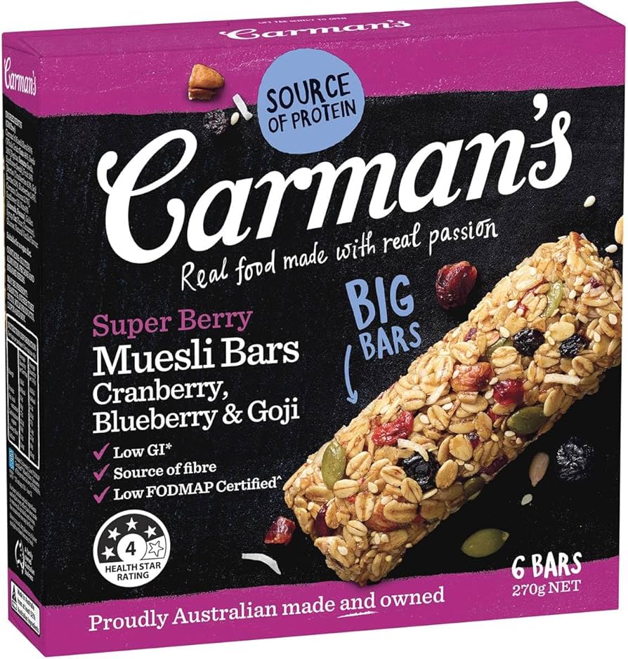 Carmans Super Berry Muesli Bar 6 pack 6 x 270g