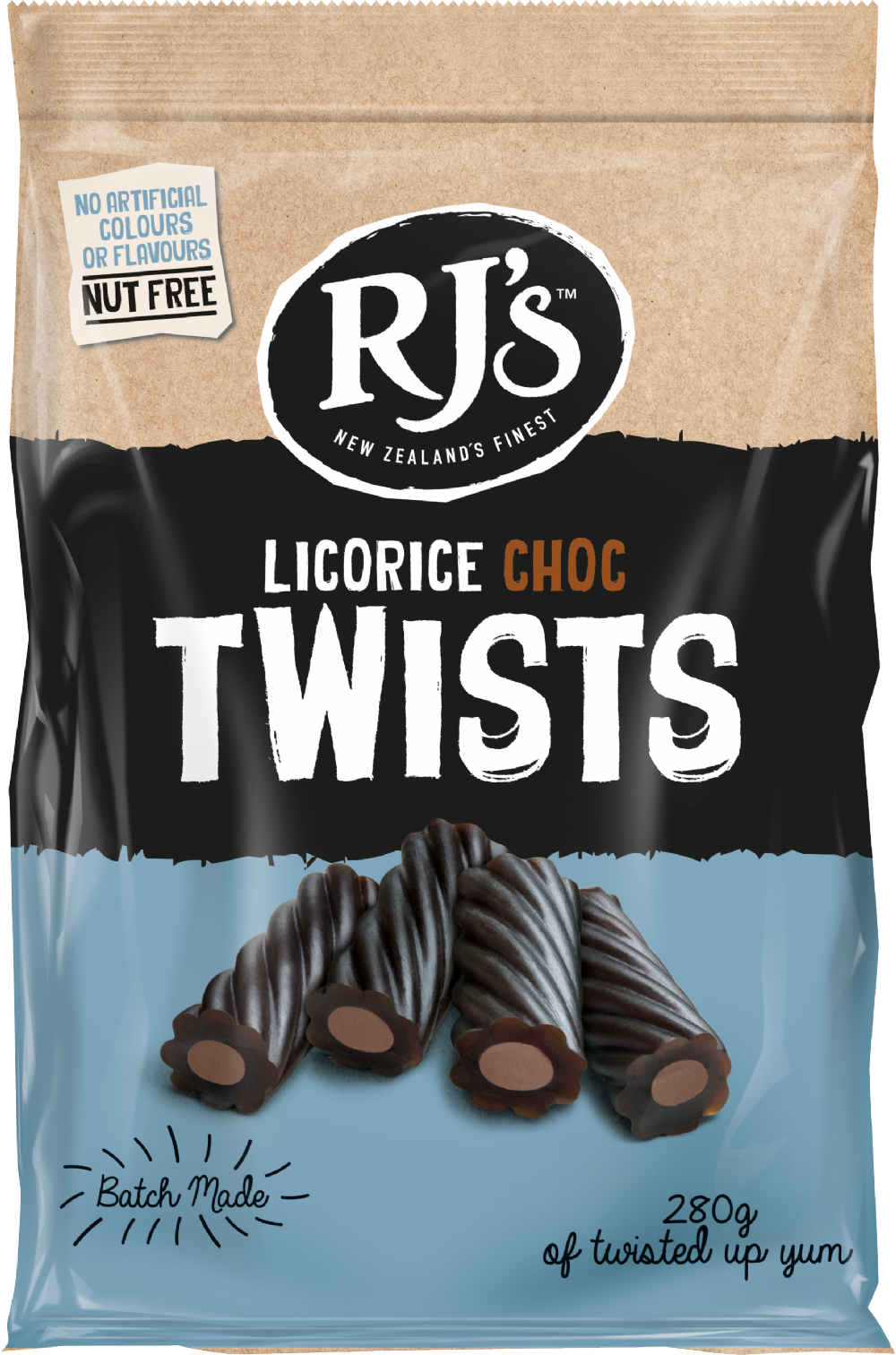 RJ'S Natural Soft Eating Licorice Choc Twist NK 12 x 280g