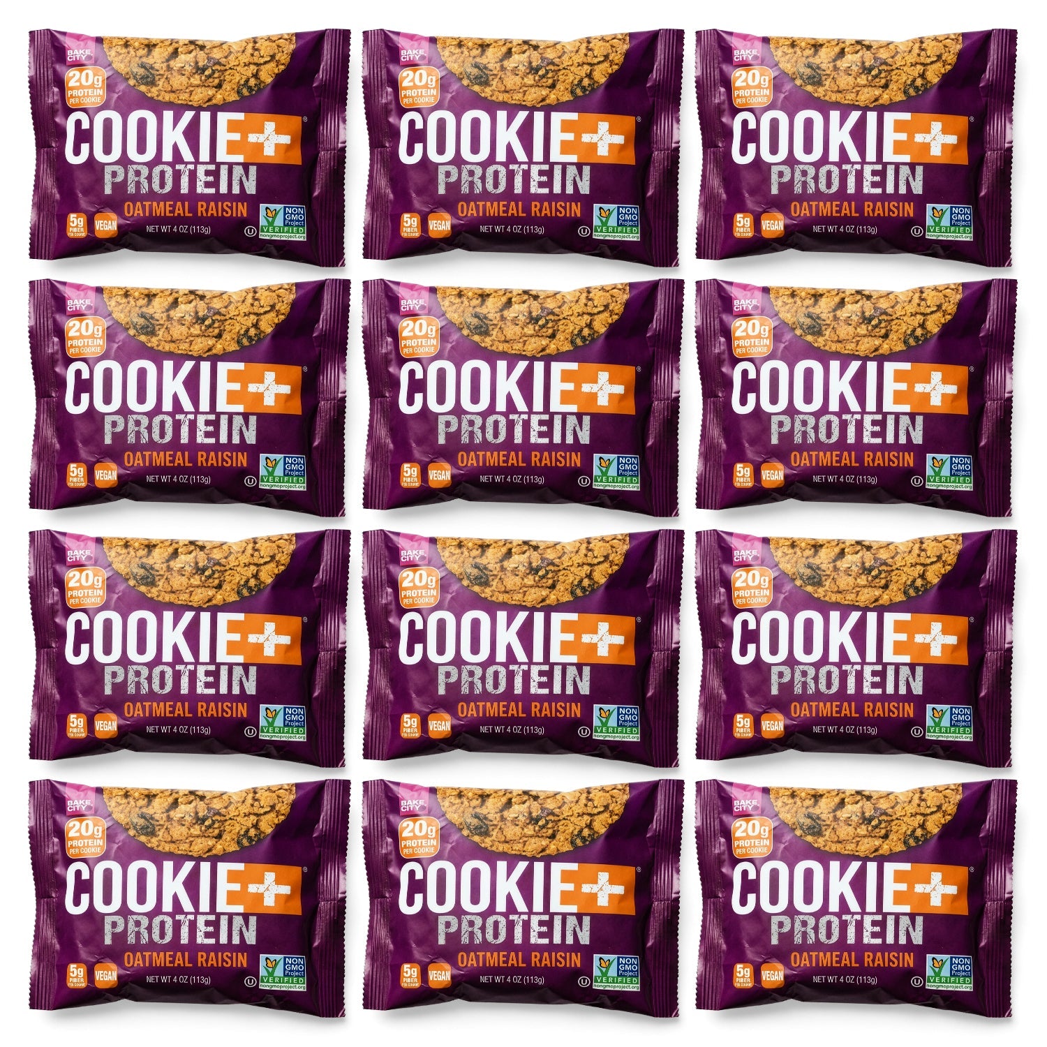 Bake City Cookie + Protein Display Oatmeal Raisin  12 x 113g (4oz)