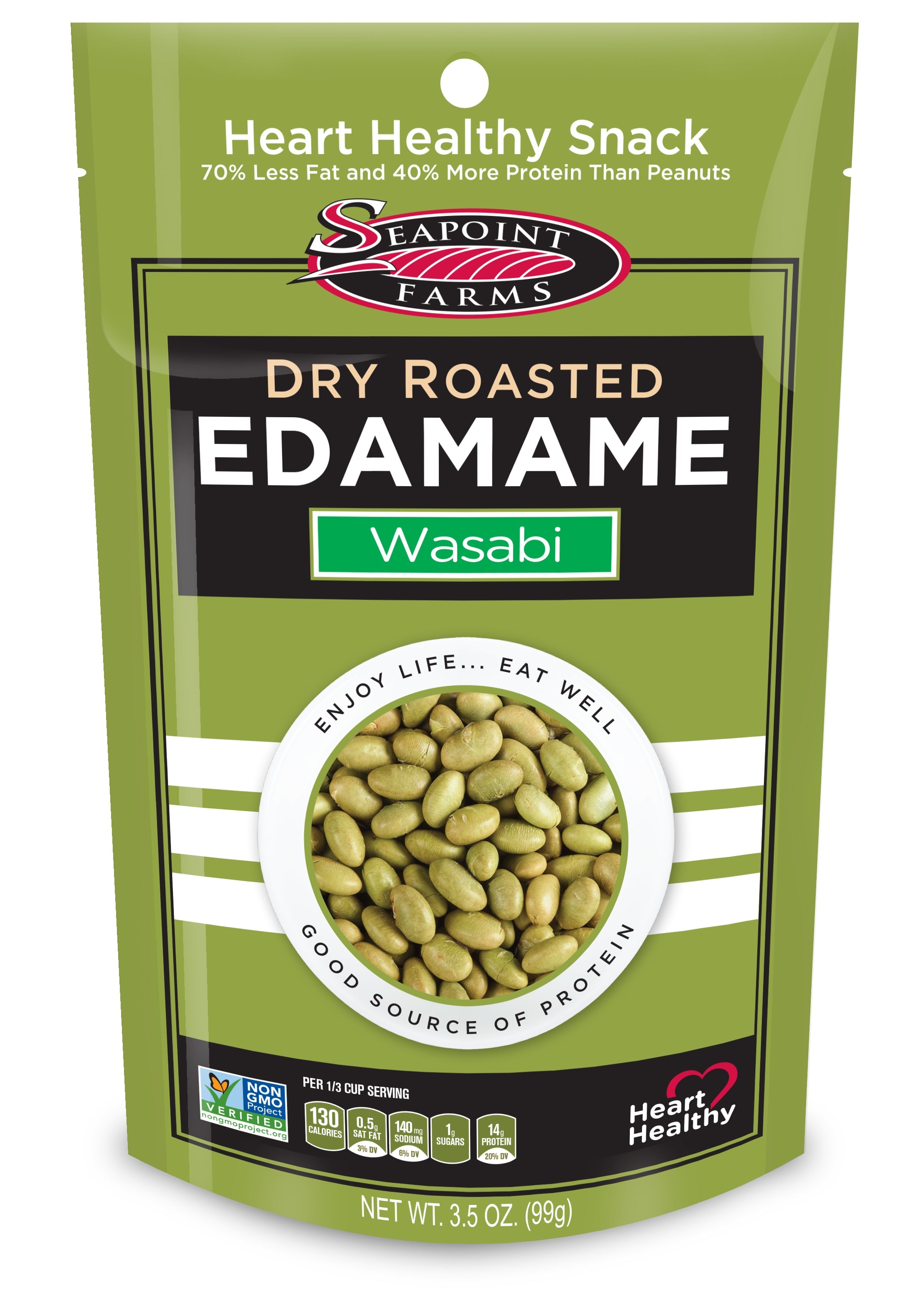 Seapoint Dry Roasted Edamame Wasabi  12 x 99g NK