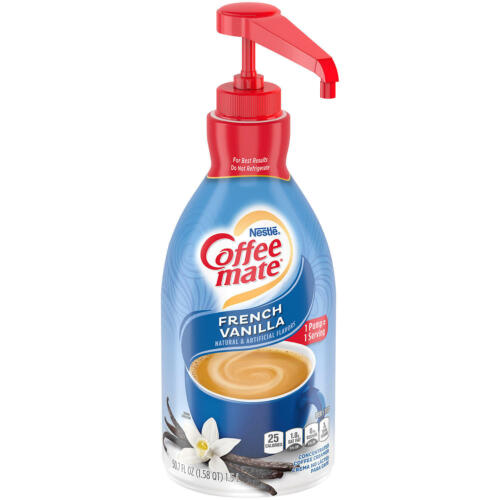 Coffee Mate Liquid French Vanilla Creamer Pump 2 x 1.5l (1.58qt)
