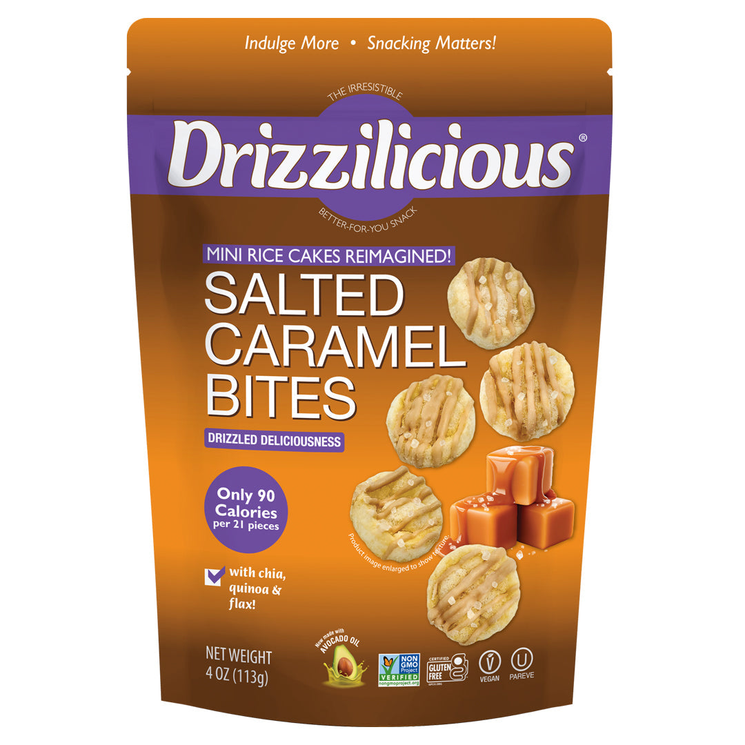 Drizzilicious Mini Rice Cakes, Salted Caramel flavour, 113g - gluten-free, dairy-free and Kosher.