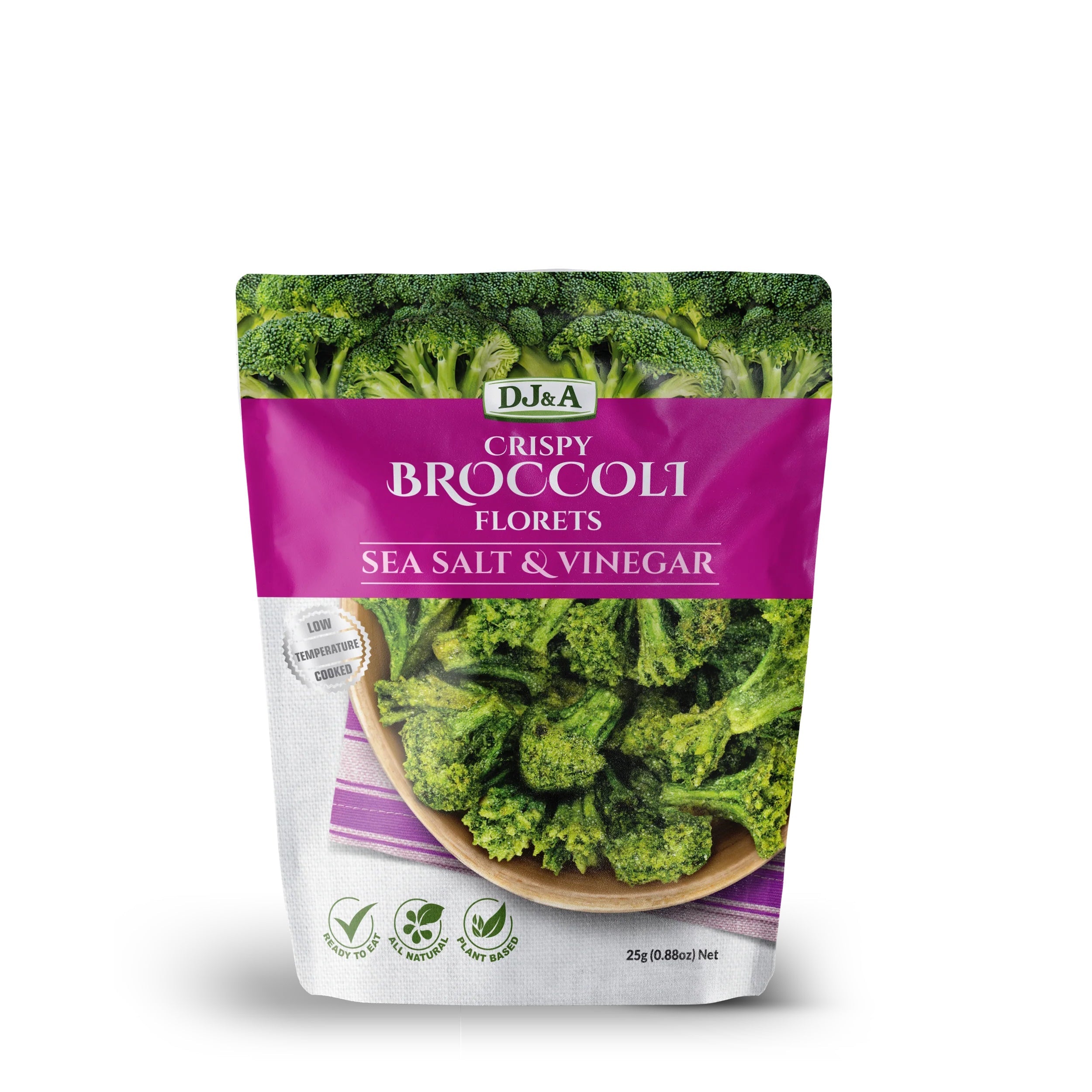 DJ&A broccoli florets salt vinegar 25g crunchy veggie snack