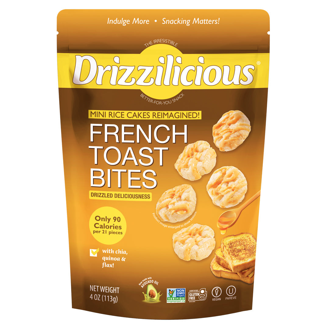 Drizzilicious Mini Rice Cakes, French Toast flavour, 113g - gluten-free, dairy-free and Kosher.