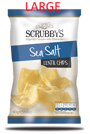 Scrubbys LARGE Lentil Sea Salt Chips NK 10 x 100g