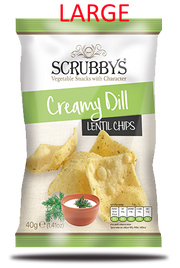 Scrubbys LARGE Lentil Creamy Dill Chips NK 10 x 100g