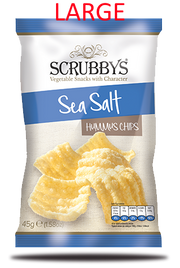 Scrubbys LARGE Hummus Sea Salt Chips NK 10 x 125g