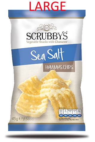 Scrubbys LARGE Hummus Sea Salt Chips NK 10 x 125g