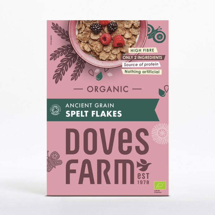 Doves Farm Organic Ancient Grain Spelt Flakes 6 x 375g